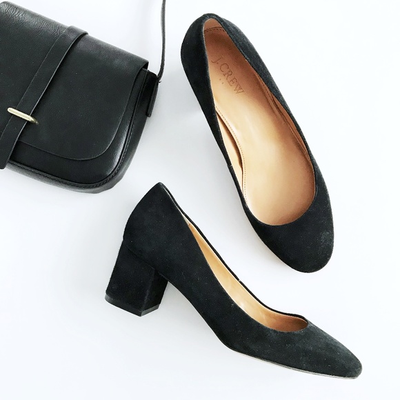 J. Crew Factory Shoes - SOLD🔻J. Crew Black Suede Block Heels 7 Pump
